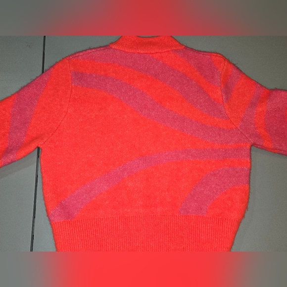 Zara Vibrant Red Knit Sweater 3c13 - Picture 4 of 4